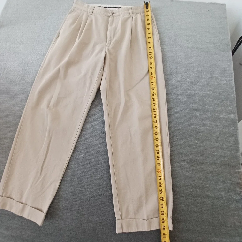 Vintage‎ Polo Ralph Lauren Pleated Pants Mens 33x30 Beige Straight Leg Classic